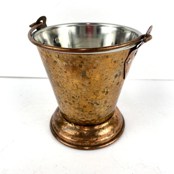 Indian Hammered Copper Balti Bucket Serveware - Picture 1 of 6